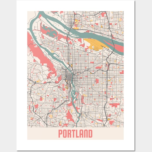 Portland - United States Chalk City Map Wall Art by tienstencil